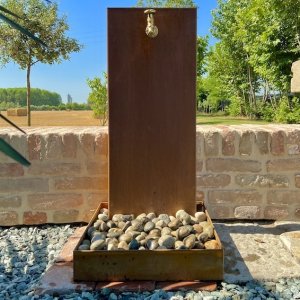 Colonna rubinetto in acciaio CORTEN per giardino mis. cm. 10x40 h100