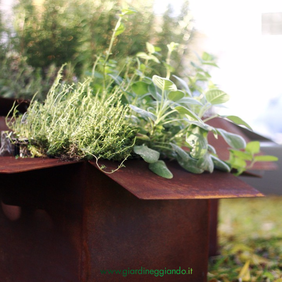 Vaso alto corten