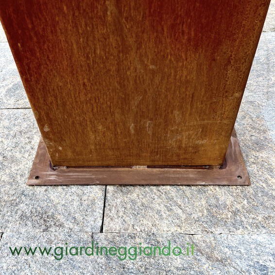 Giardineggiando - Colonna rubinetto in acciaio CORTEN per giardino mis. cm.  10x40 h100