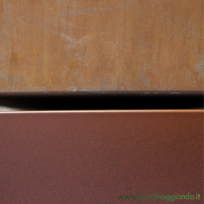 dettaglio corten verniciatura effetto corten